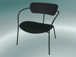 Silla Pabellón (AV6, H 70cm, 65x69cm, Roble lacado negro, Velvet 1 Forest)