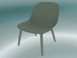 Silla con base de madera Fibra (Dusty Green)