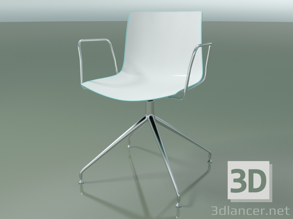 3d model Silla 0368 (giratoria, con reposabrazos, LU1, polipropileno bicolor) - vista previa