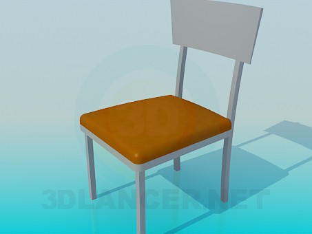 3d model Chair with leather side treatment - preview