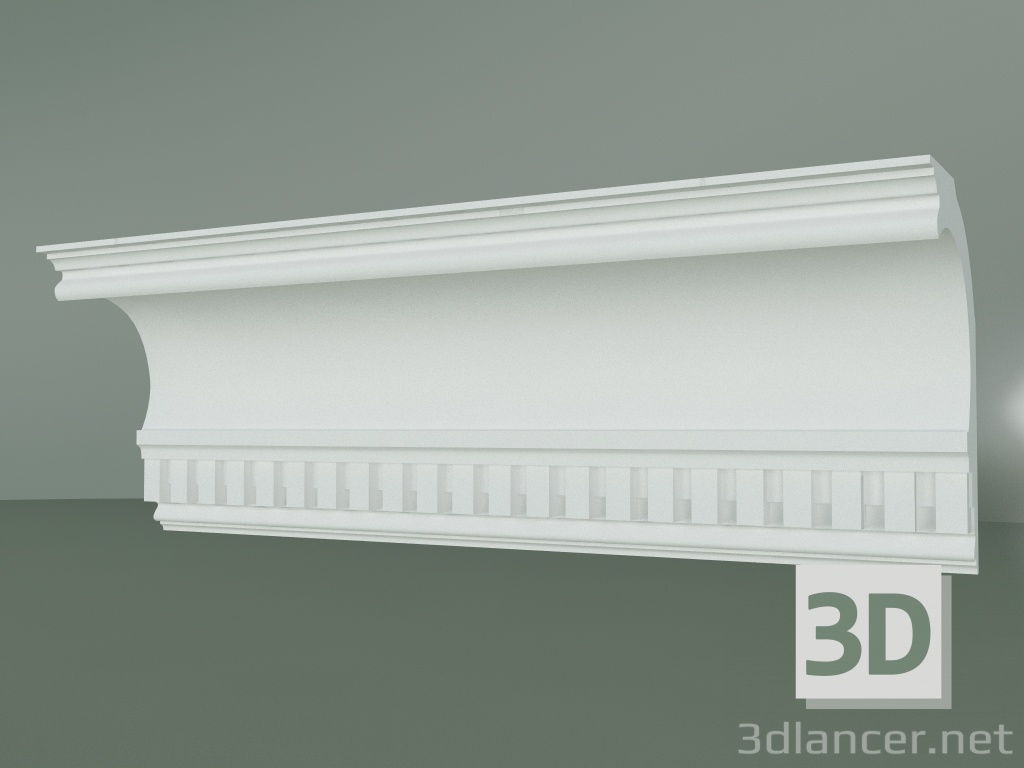 Modelo 3d Cornija de gesso com ornamento KV029 - preview