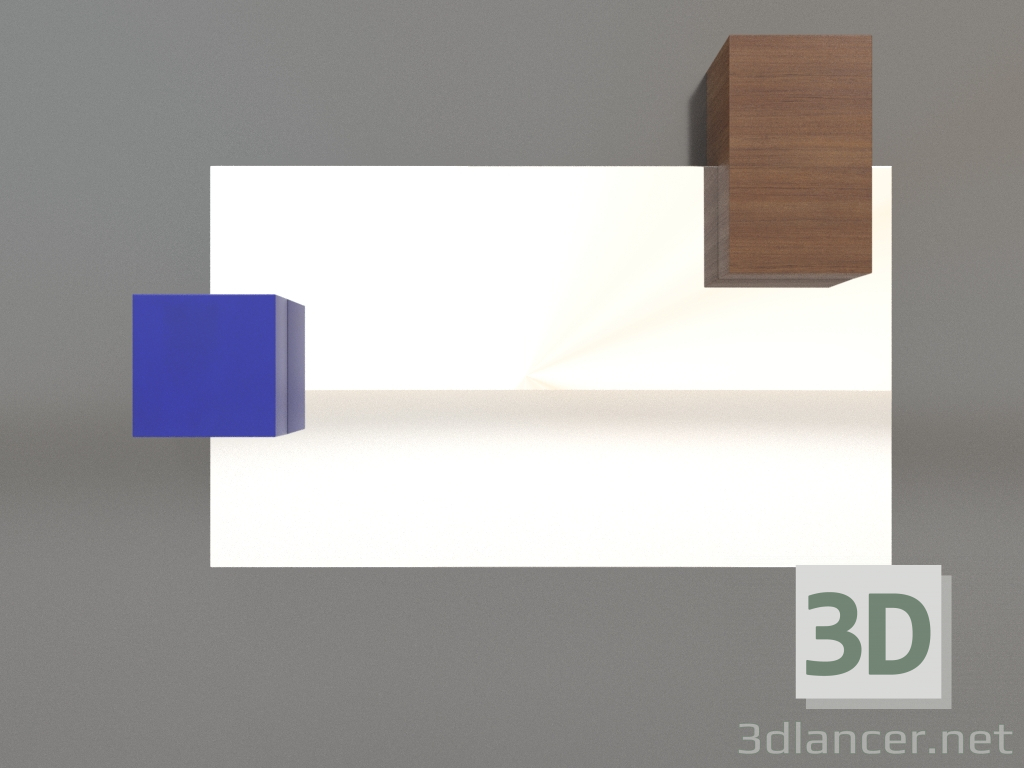 3d model Mirror ZL 07 (817х568, wood brown light, blue) - preview