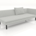 3d model End sofa module 219 with an armrest on the right (metal legs) - preview