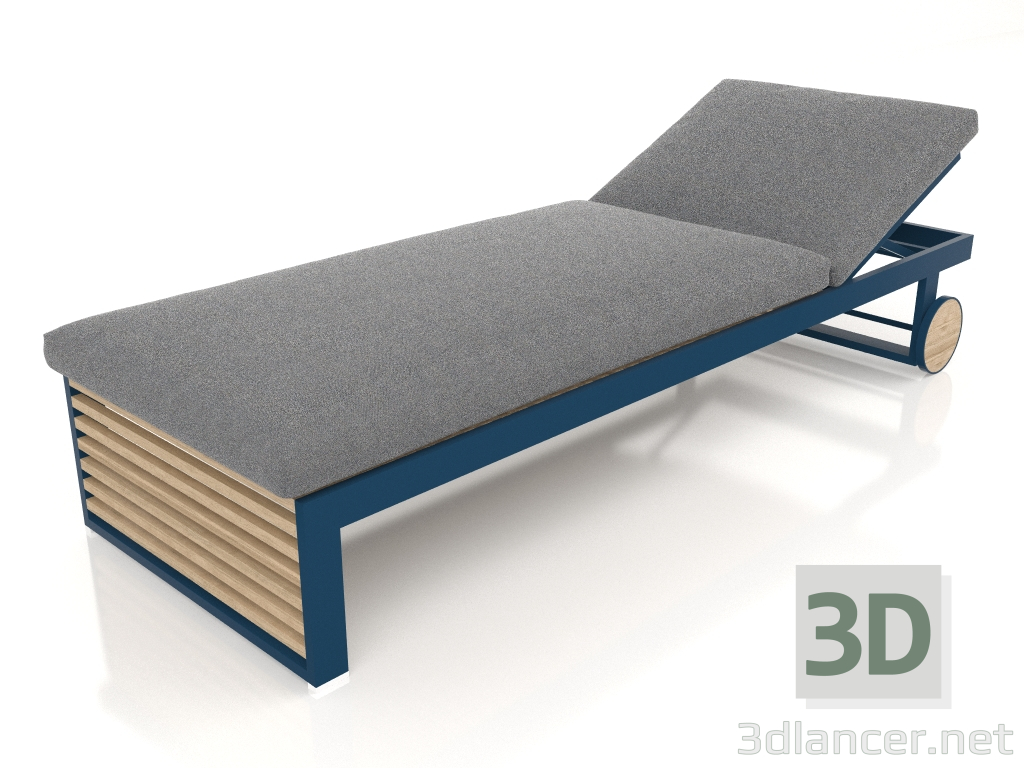 modello 3D Chaise longue (Grigio blu) - anteprima