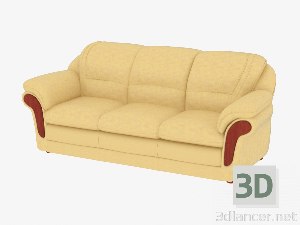 3D Modell Ledersofa dreifach (dx3) - Vorschau