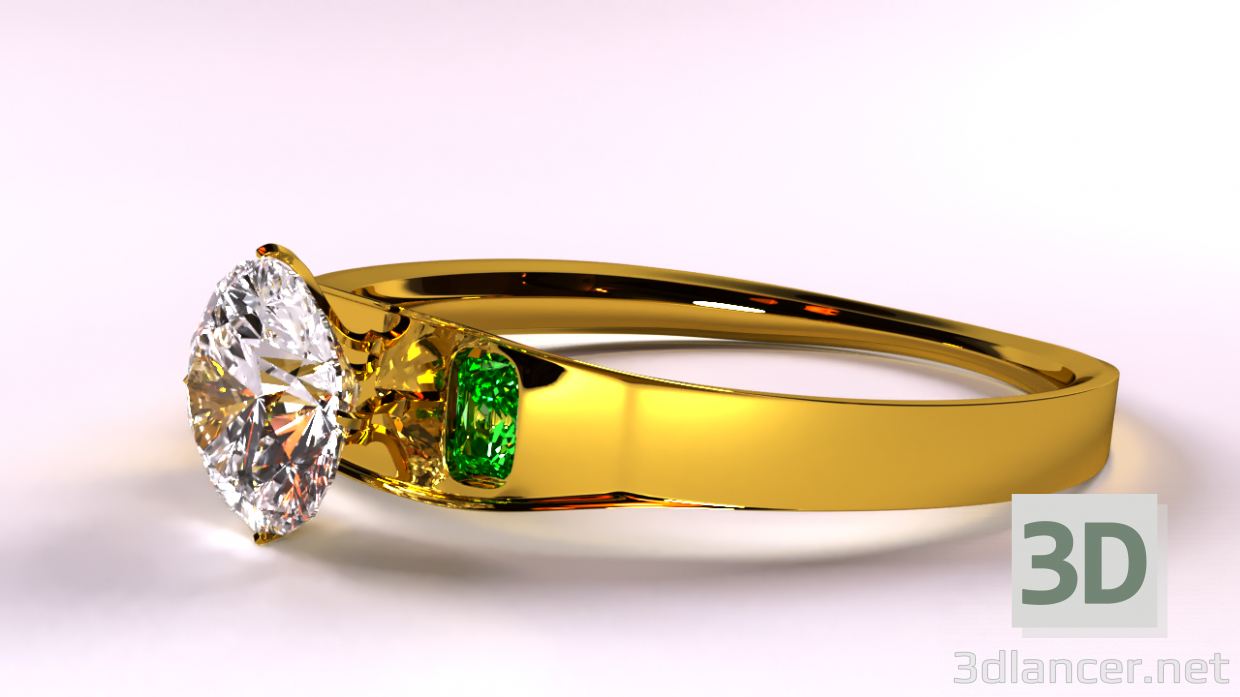 El anillo de oro 3D modelo Compro - render