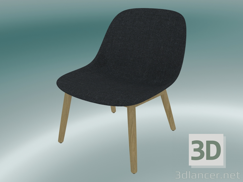 Modelo 3d Cadeira com base de madeira Fiber (Remix 183, Oak) - preview