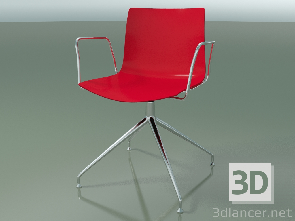 modello 3D Sedia 0368 (girevole, con braccioli, LU1, polipropilene PO00104) - anteprima