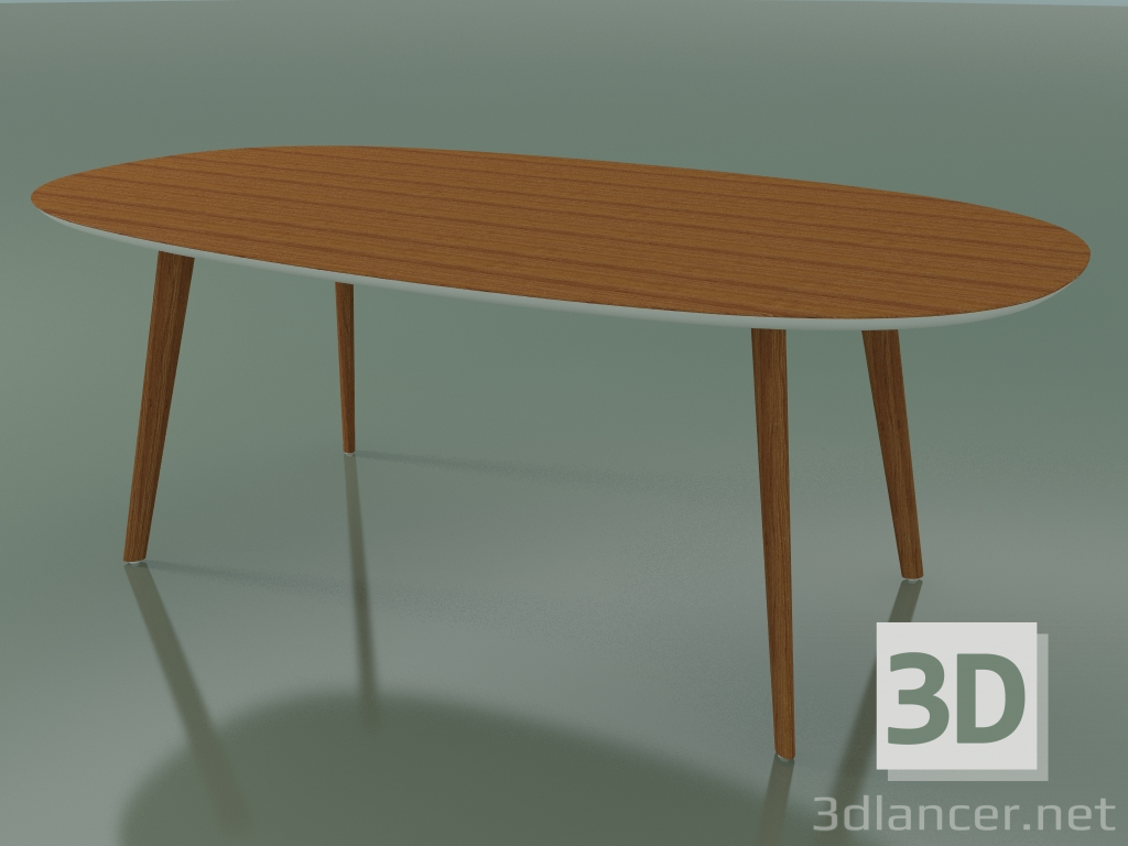 3D Modell Ovaler Tisch 3507 (H 74 - 200x110 cm, M02, Teak-Effekt, Option 2) - Vorschau