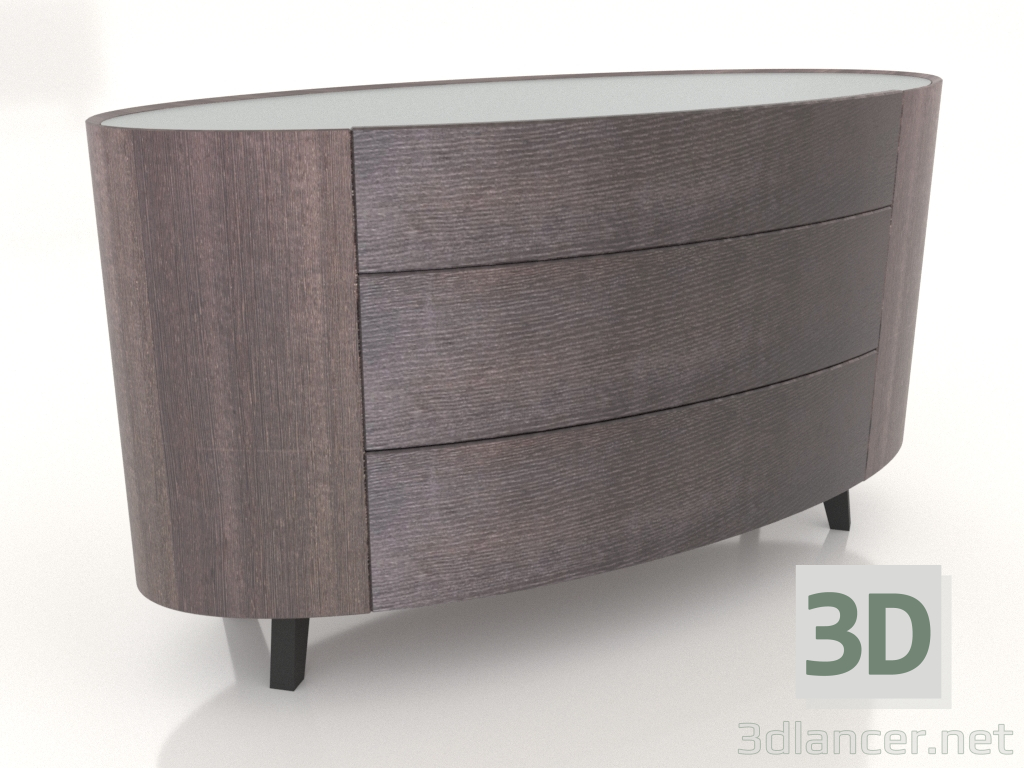 modèle 3D Commode Stuart (chêne brulé) - preview