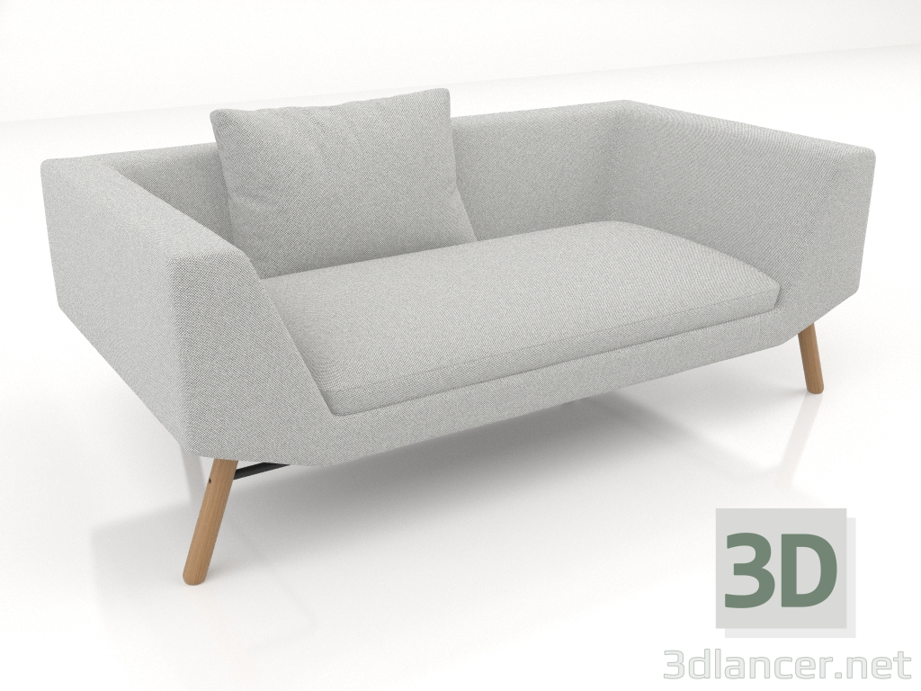 3D modeli 2 kişilik kanepe (ahşap ayaklı) - önizleme