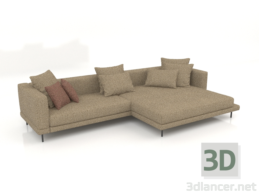 modello 3D Divano Carol 3360 x 1800 (Bengasi 05) - anteprima