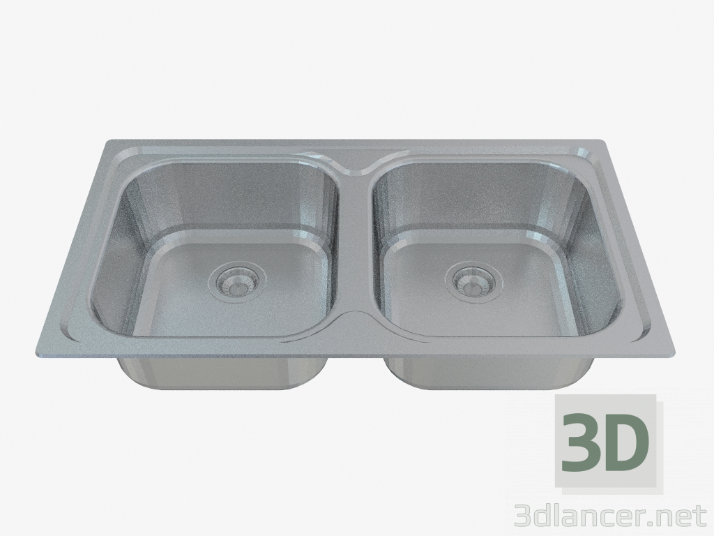 3d model fregadero de la cocina de acero Xylo (ZEX-0203 50387) - vista previa