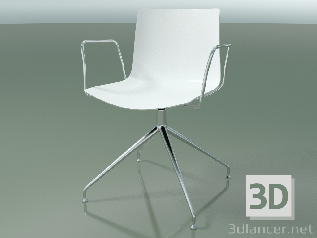 modello 3D Sedia 0368 (girevole, con braccioli, LU1, polipropilene PO00101) - anteprima