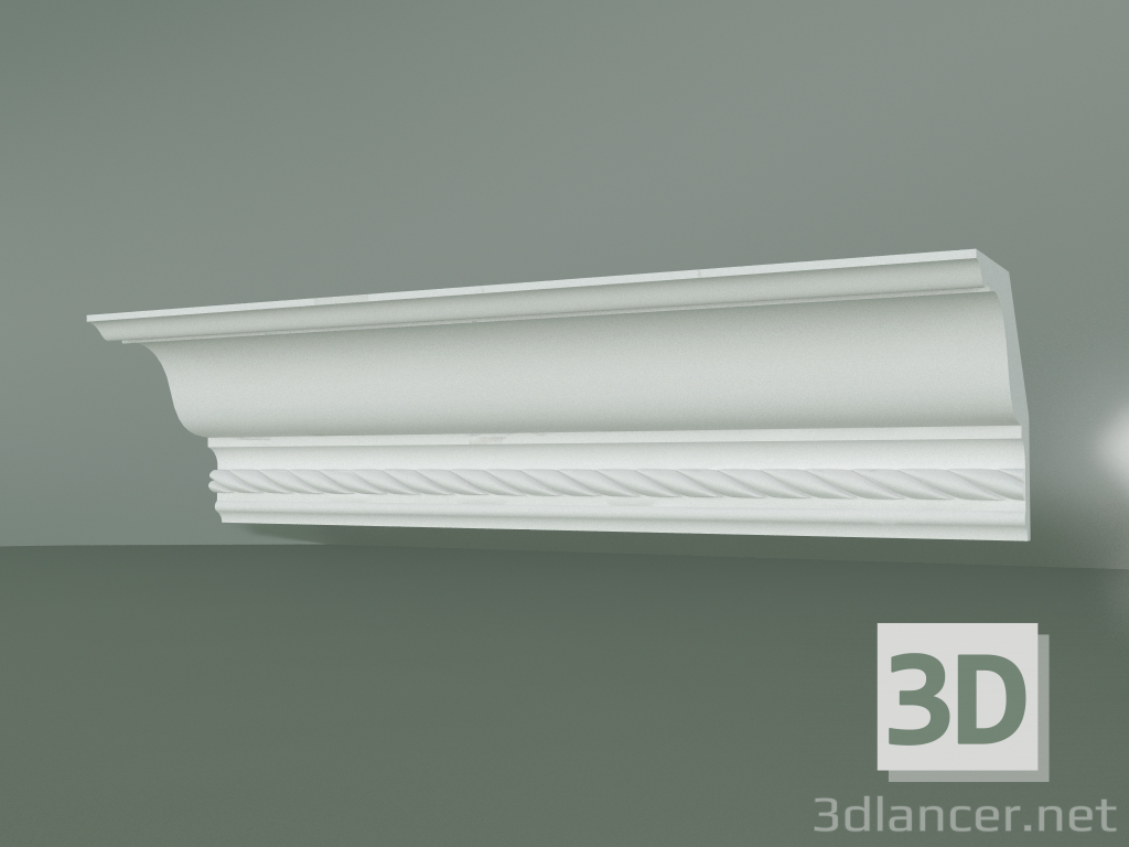 Modelo 3d Cornija de gesso com ornamento KV034 - preview