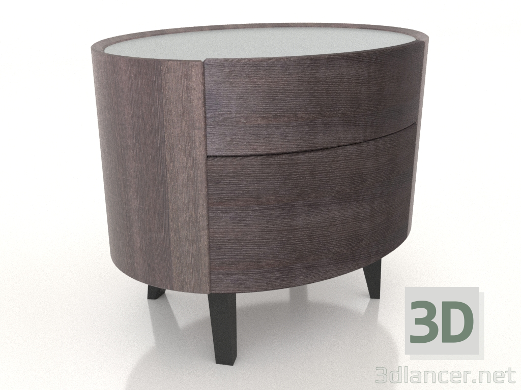 modello 3D Comodino Stuart (rovere bruciato) - anteprima