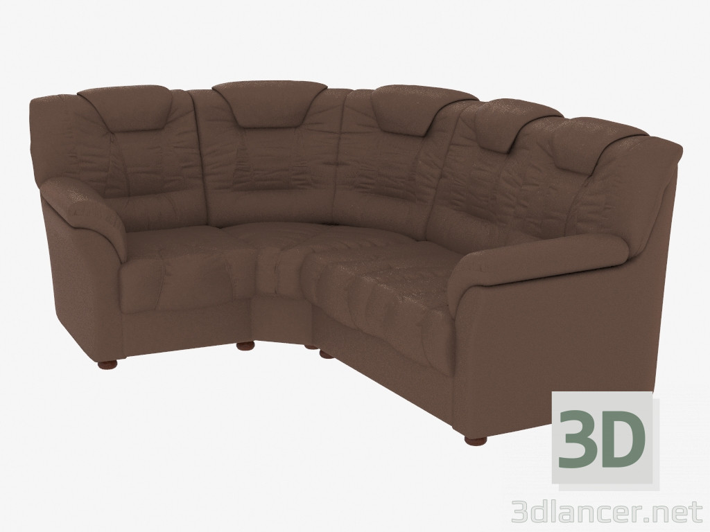 3d model Sofá de esquina de cuero (1C2) - vista previa