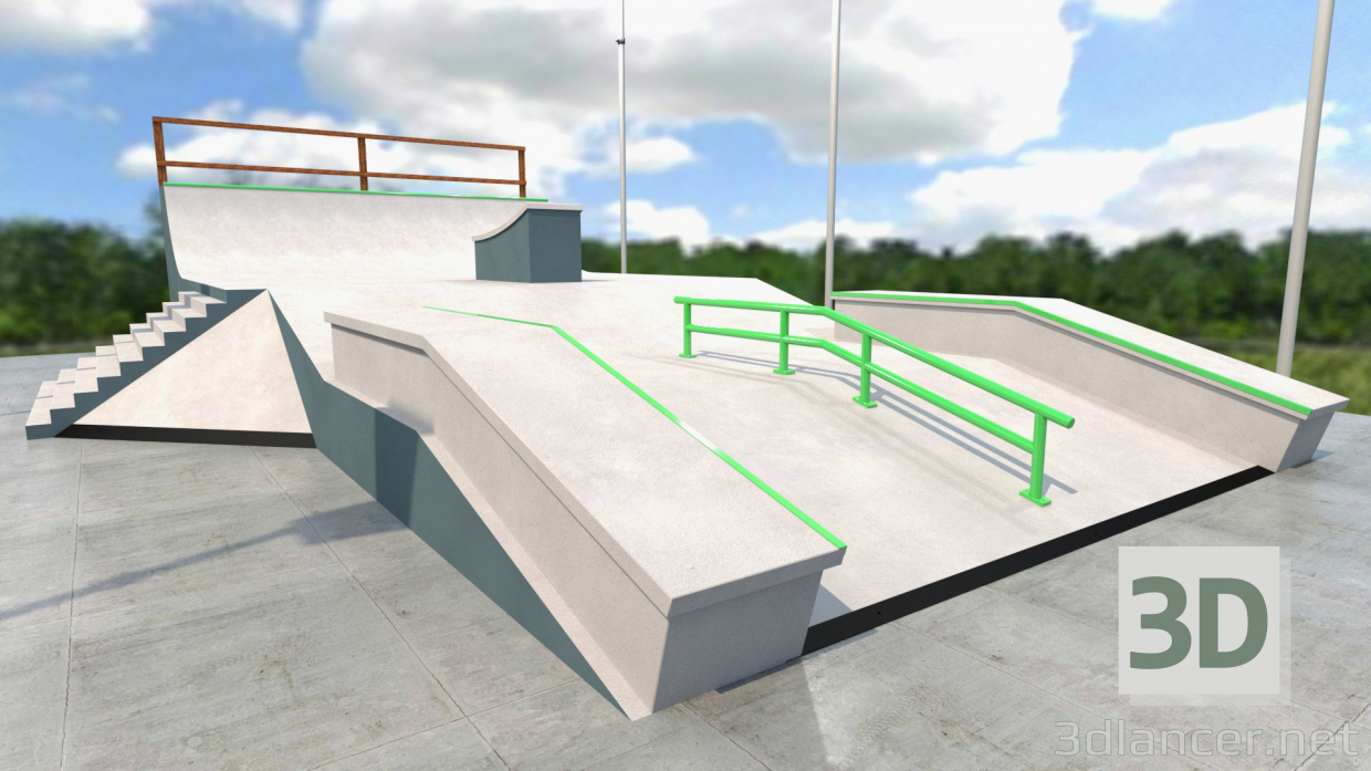 modello 3D skatepark - anteprima