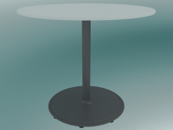 Table BON (9380-51 (⌀ 60cm), H 51cm, blanc HPL, aluminium gris fonte grise)