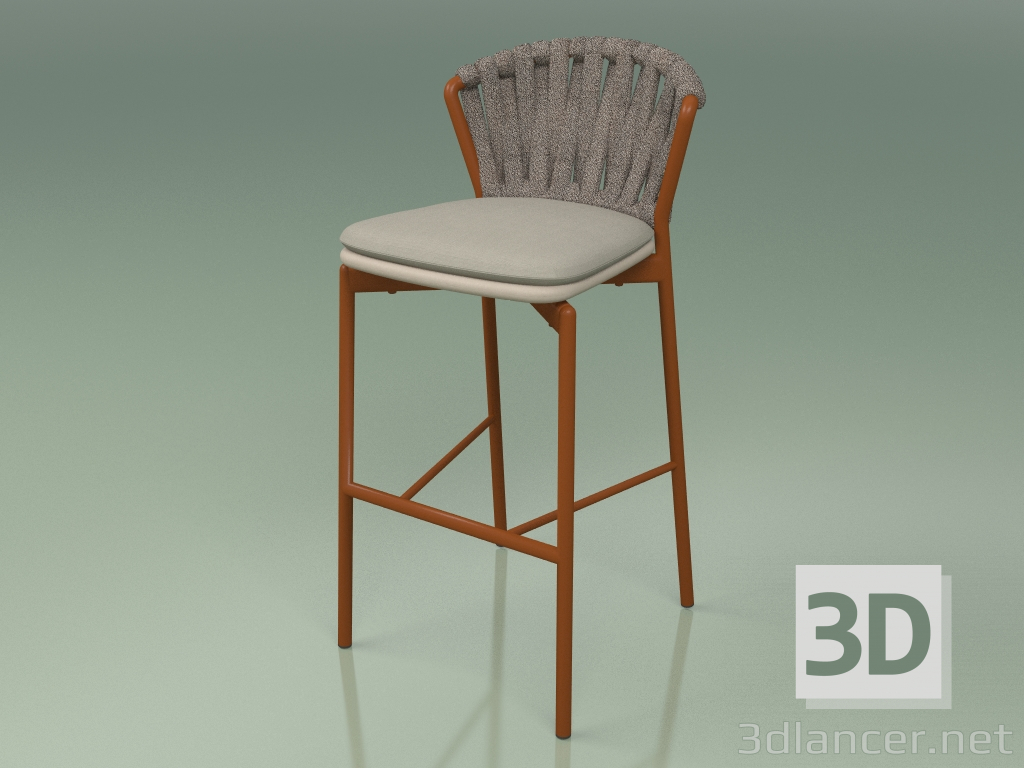 modèle 3D Tabouret de bar 250 (Metal Rouille, Polyuréthane Résine Mole, Rembourré Ceinture Gris-Sable) - preview