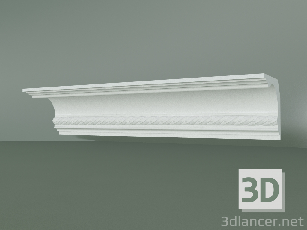 Modelo 3d Cornija de gesso com ornamento KV035 - preview