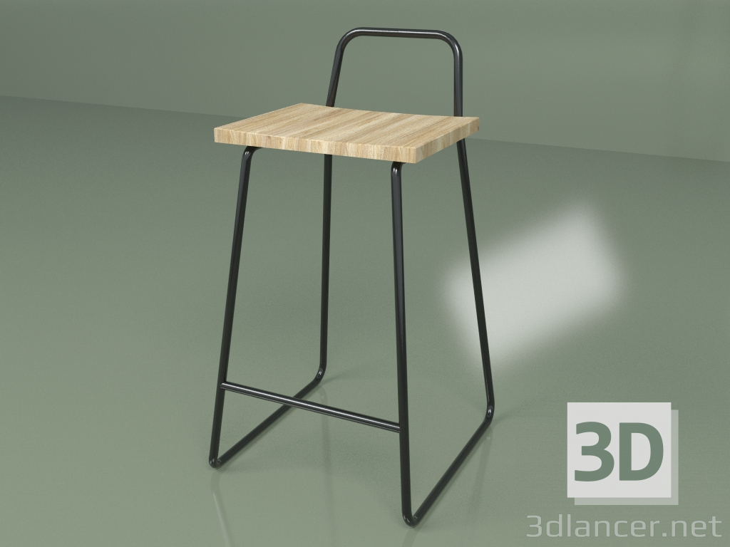 3d model Bar stool (black) - preview