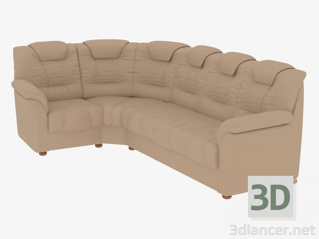 3d model Leather Corner Sofa (1C3) - preview