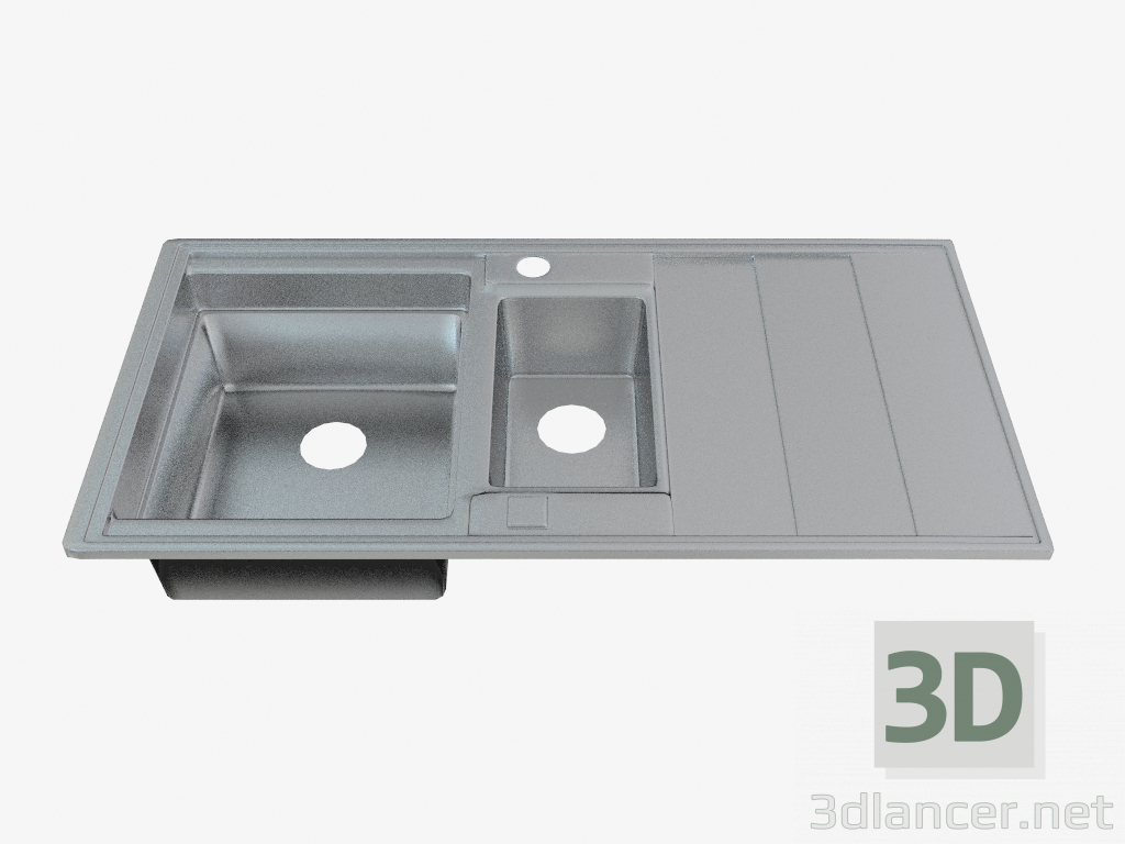 3d model Fregadero de acero cocina Bolero (ZHB-0513 48251) - vista previa