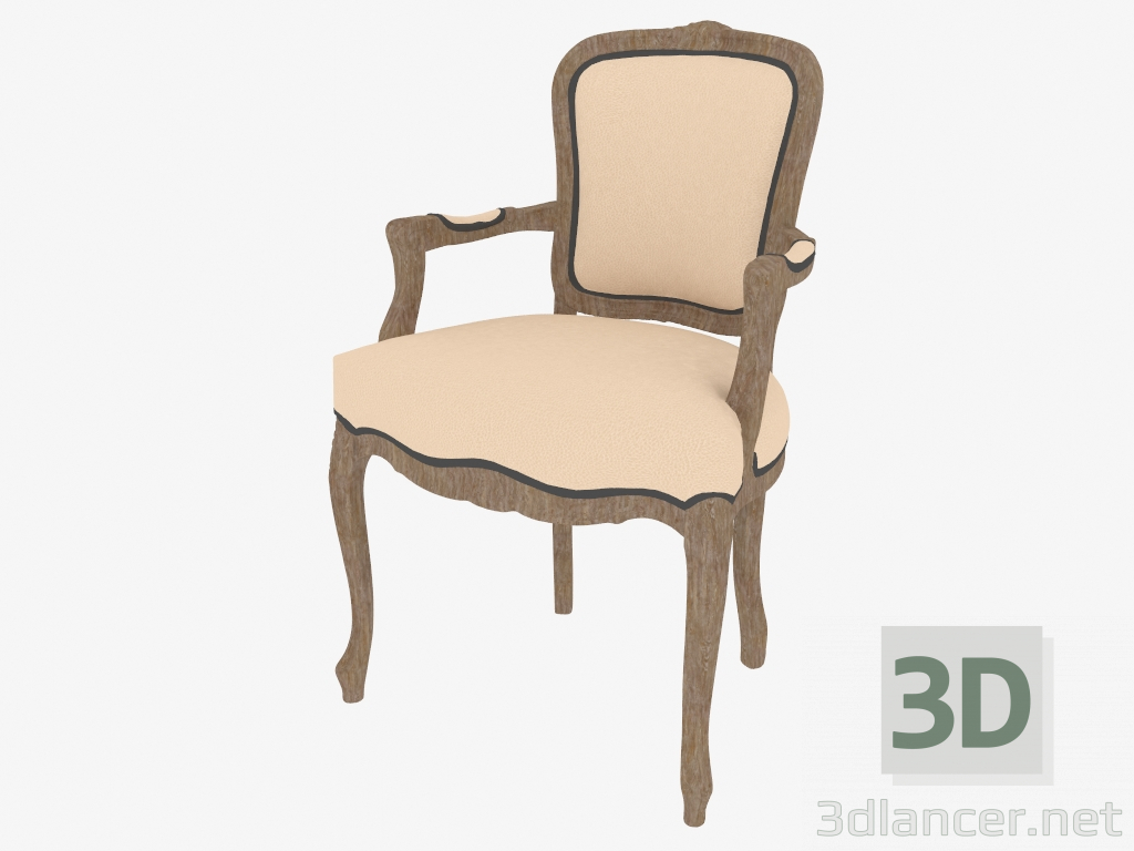 modèle 3D Chaise 71 Theodore avec accoudoirs - preview