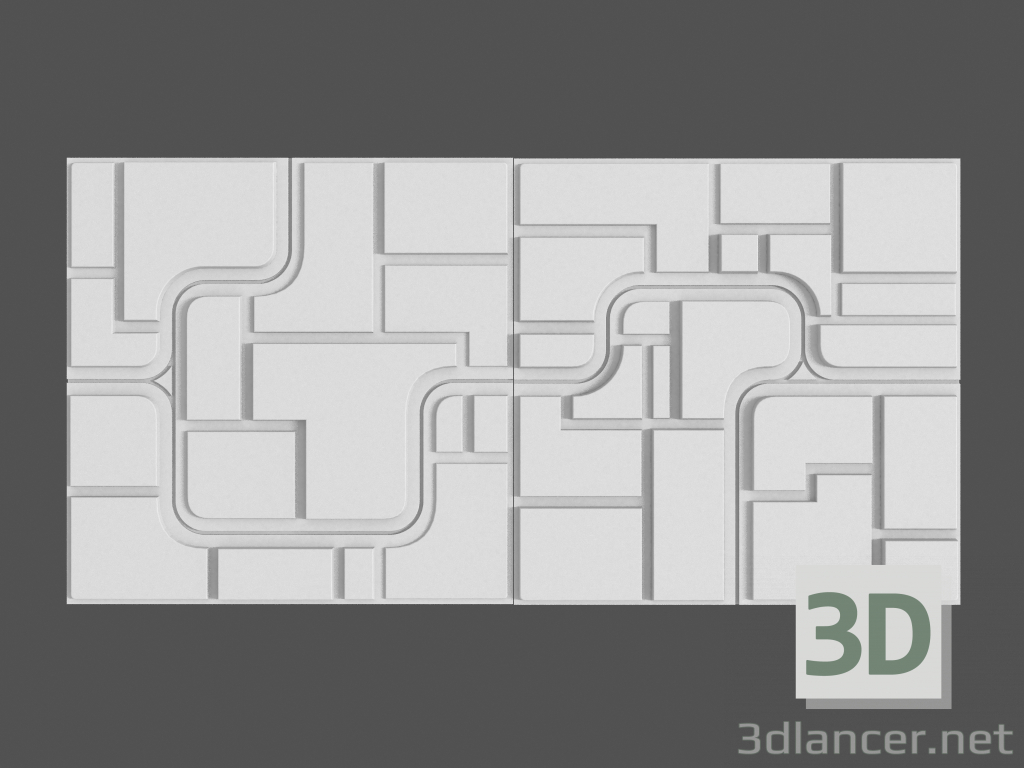 Modelo 3d Painel de espaço 3D - preview