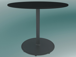 Mesa BON (9380-51 (⌀ 60cm), A 51cm, preto HPL, alumínio fundido a cinzento)