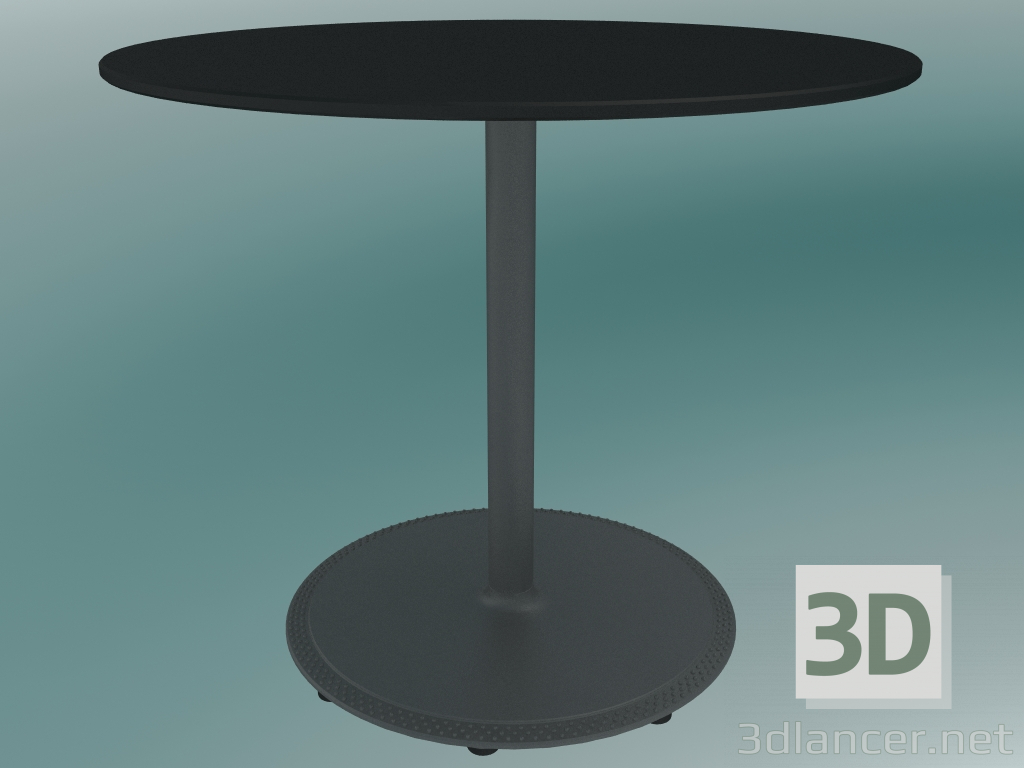 3d model Mesa BON (9380-51 (⌀ 60cm), H 51cm, negro HPL, aluminio gris hierro fundido) - vista previa