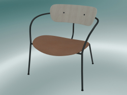 Pavillon de Chaise (AV6, H 70cm, 65x69cm, Chêne Laqué, Cuir - Soie Cognac)