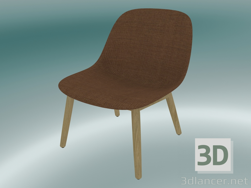 3d model Silla con base de madera Fibra (Remix 452, Roble) - vista previa