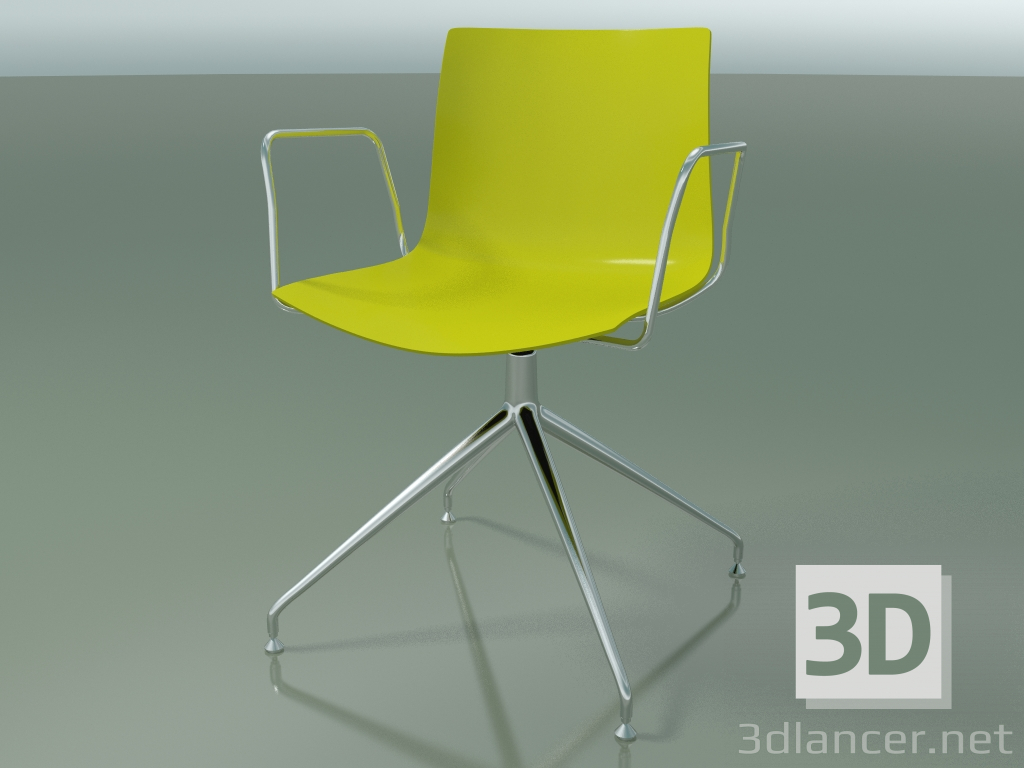 3d model Silla 0368 (giratoria, con reposabrazos, LU1, polipropileno PO00118) - vista previa