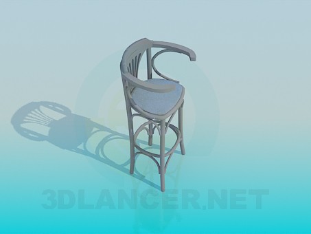 3d model Silla de madera para la barra - vista previa