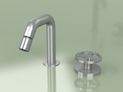 Hydro-progressive bidet mixer with adjustable spout (20 37, AS)