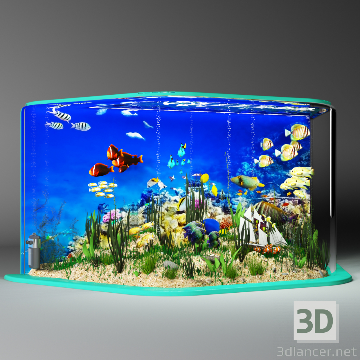 modello 3D di Acquario comprare - rendering