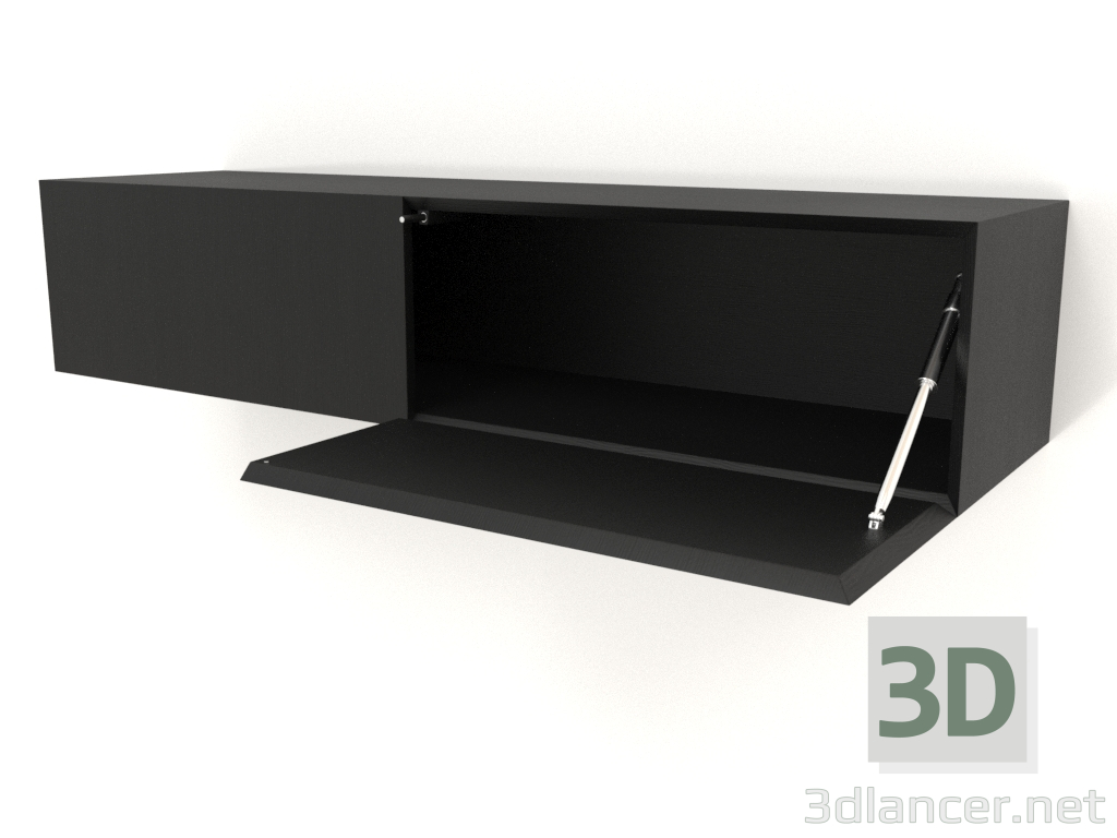 modèle 3D Étagère suspendue ST 06 (porte ouverte) (2 portes, 1200x315x250, bois noir) - preview