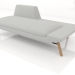 3d model Chaise longue abierta 186 con reposabrazos a la izquierda (patas de madera) - vista previa