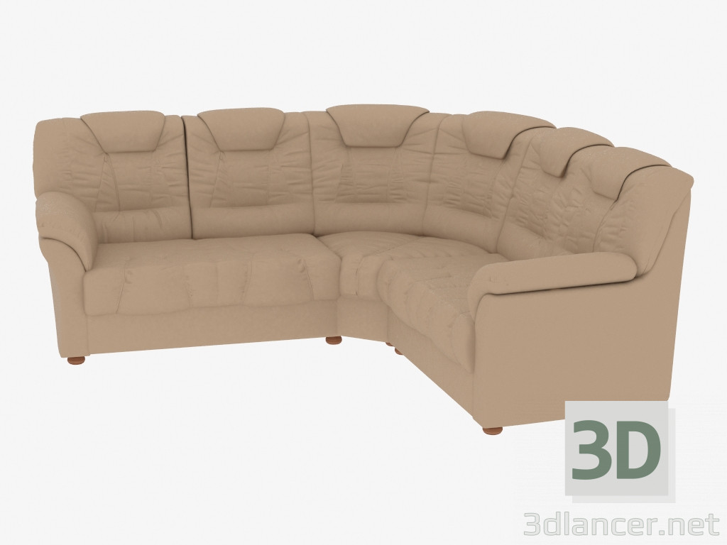 3D Modell Leder Ecksofa (2C2) - Vorschau