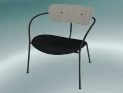 Pavillon de Chaise (AV6, H 70cm, 65x69cm, Chêne Laqué, Cuir - Soie Noire)