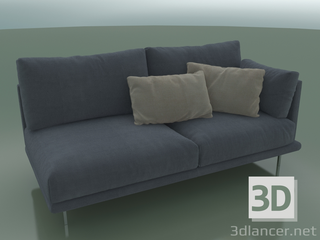 3d model Módulo directo doble Alfinosa con reposabrazos a la derecha (2000 x 1000 x 730, 200AL-100-AR / S) - vista previa