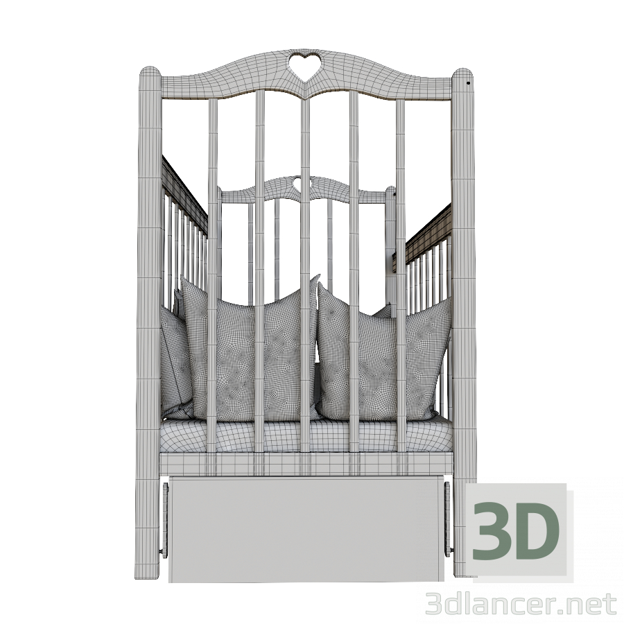 3d Askona classic white bed model buy - render