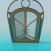 3d model Puerta doble con cristal - vista previa