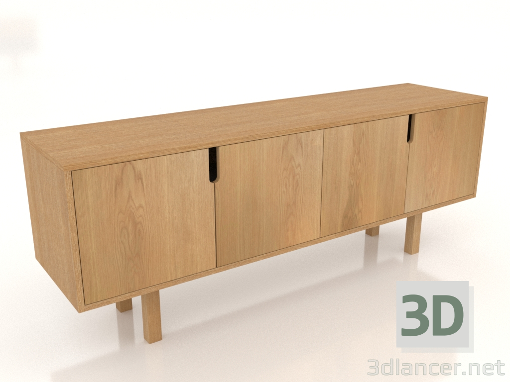 3d model Gudda's sideboard (on straight wooden legs) - preview