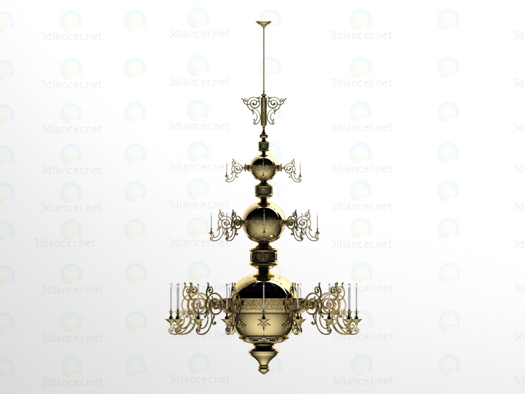 3d Church chandelier model buy - render