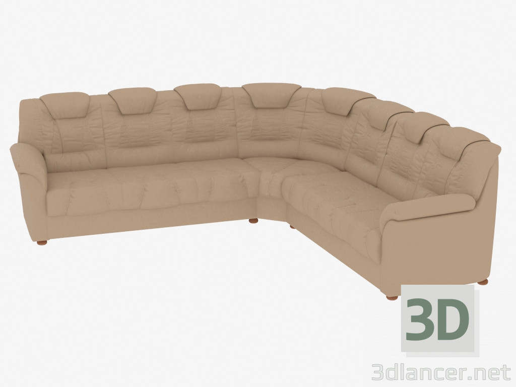 3D Modell Leder Ecksofa (3C3) - Vorschau