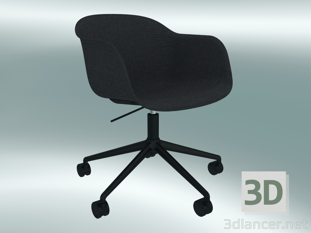 3d model Armchair with gas lift Fiber (Remix 183, Black) - preview