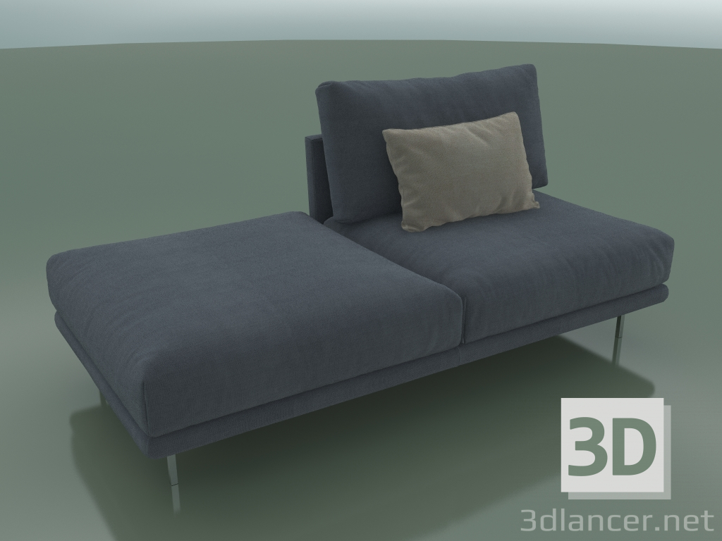 Modelo 3d Módulo direto duplo com costas na metade esquerda da Alfinosa (2000 x 1000 x 730, 200AL-100-PL / S) - preview